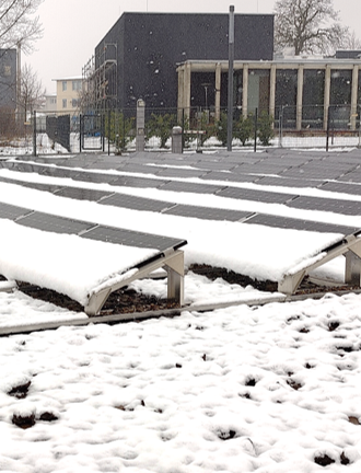 PV plant with snow